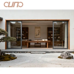 OUNA Aluminum Sliding Door Florida Miami-Dade Approved Hurricane Impact Thermal Break Double Large Glass Aluminum Sliding Doors