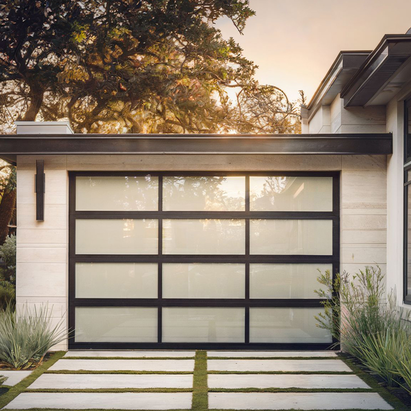 OUNA Automatic Aluminum Alloy Overhead Sectional Garage Doors Sliding Partition for Residential Villa Use
