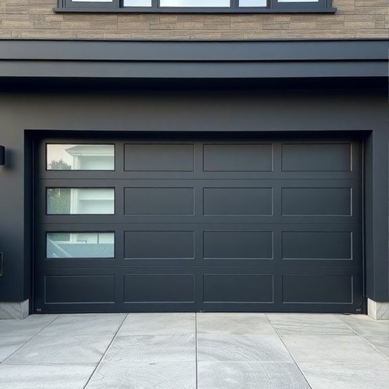 OUNA Luxury Mirror Glass Garage Door Frameless Tempered Panels Automatic System Creates a Modern Reflective Exterior