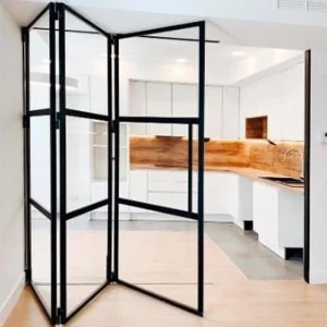 Modern Thermal Break Aluminum Glass Bi-Fold Door