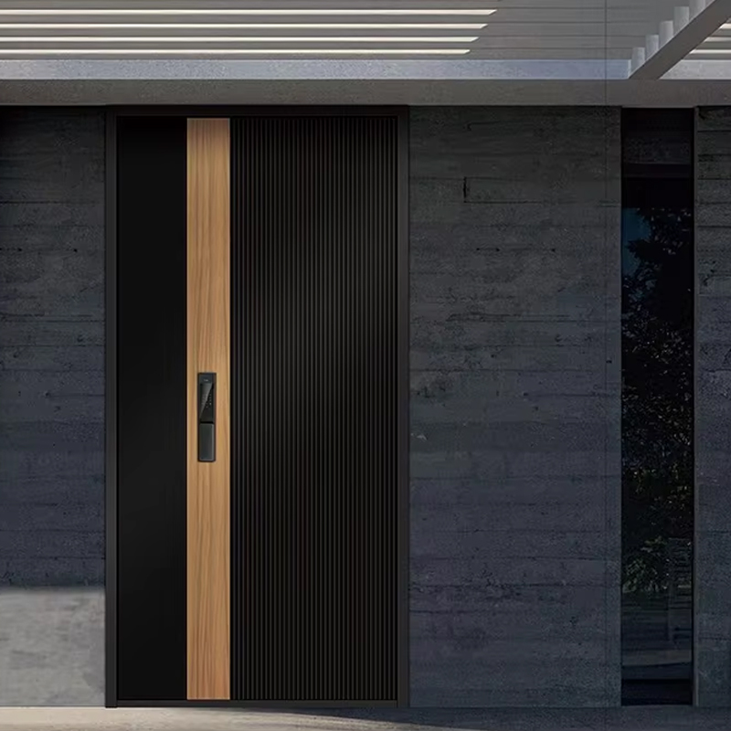 OUNA Residential Project America Aluminum Security Doors for Villa Exterior Front Entry Anti Theft Main Door