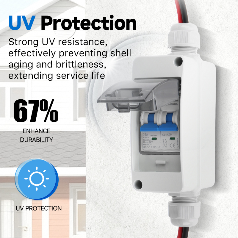 63A 600V DC Solar Disconnect Switch - IP65 Outdoor Isolator Box for PV System, Emergency Maintenance &amp; Safety Shutdown