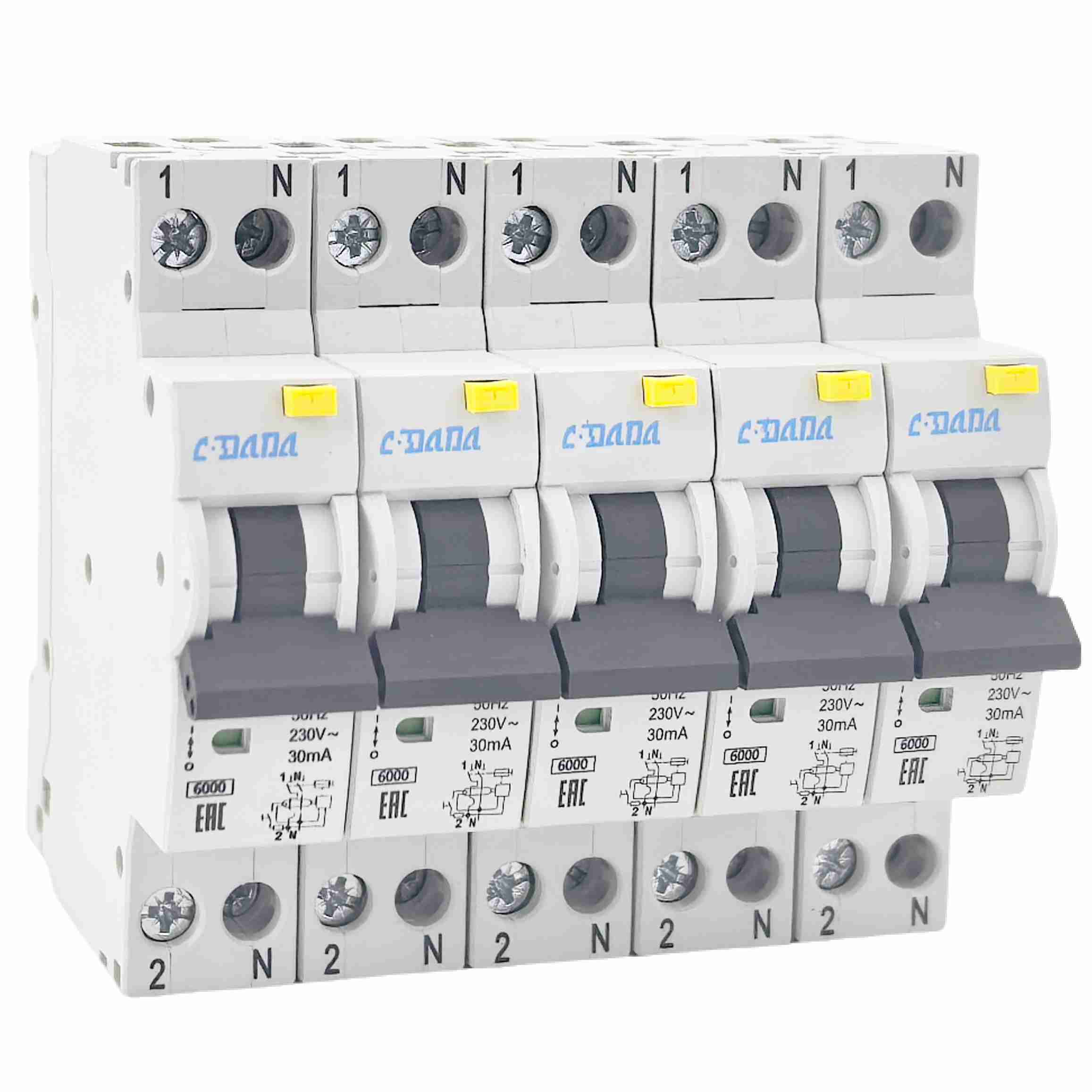 18MM DPN RCBO 32A 1P+N 6KA Residual Current Circuit Breaker With Over Current And Leakage Protection For Industrial