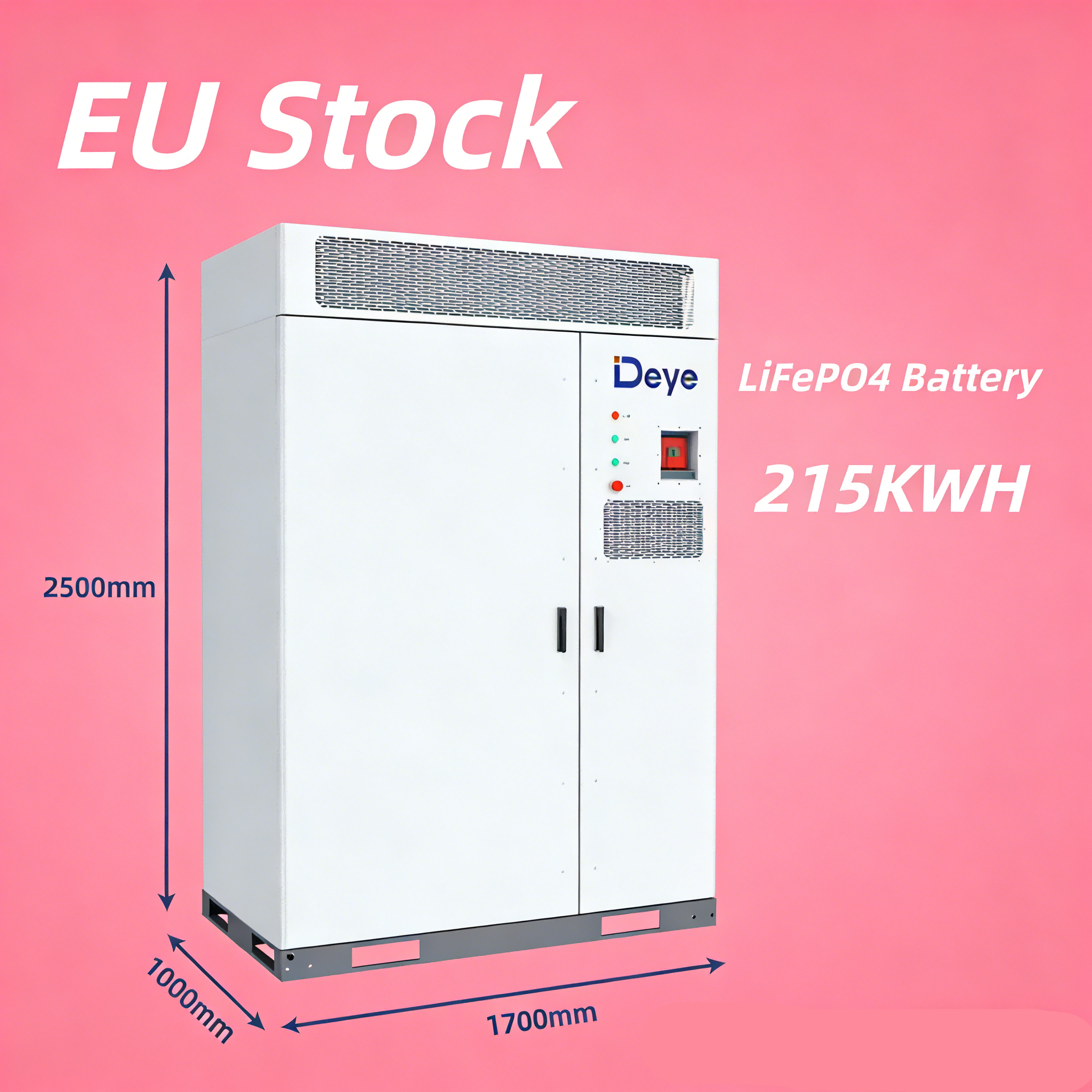 Hot Sale Deye MS-G215-2H3 C&amp;I ESS Solution Commercial Industrial Energy Storage System 215kwh Lithium Battery Cabinet EU Stock
