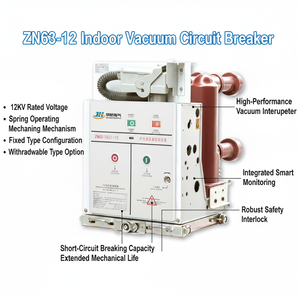 ZN63-12 Three Phase Indoor High Voltage Vacuum Circuit Breaker electrical supplies