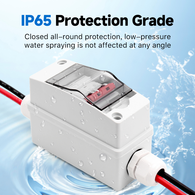 63A 500V DC Solar Disconnect Switch, IP65 Outdoor Circuit Breaker Box - PV Isolator for Photovoltaic System, Emergency Maintenance &amp; Safety Shutdown