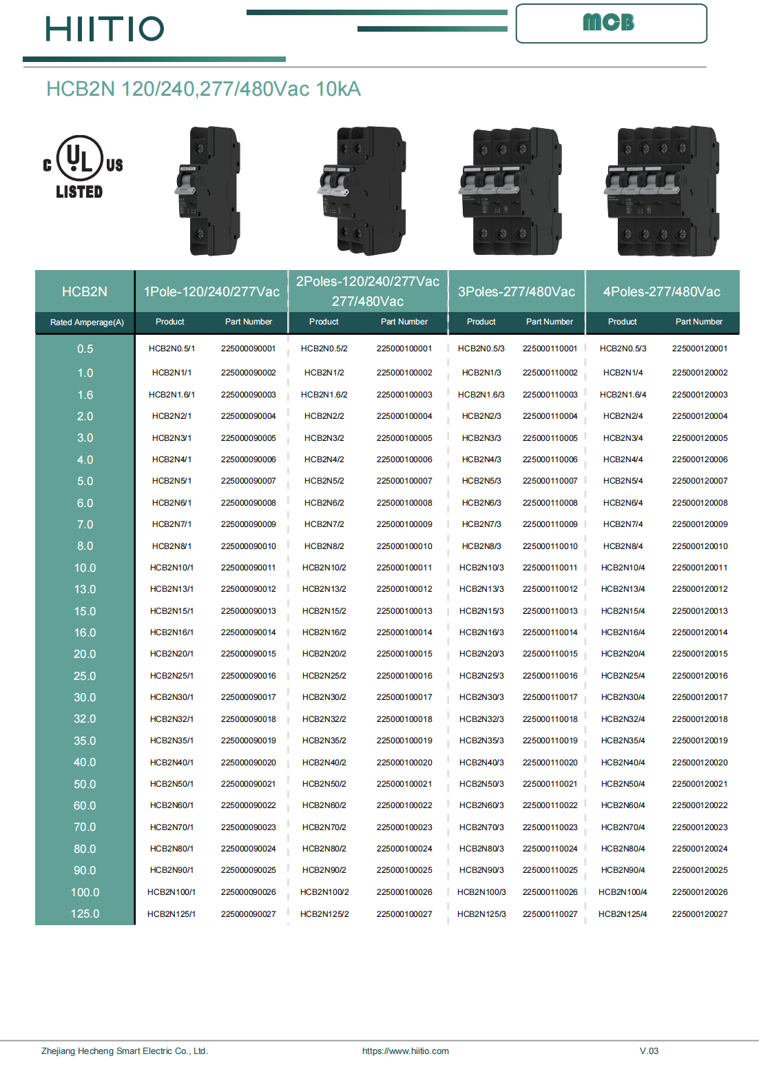 UL489 Listed Din Rail Circuit Breakers MCB Miniature Circuit Breakers DC/AC Air Circuit Breakers