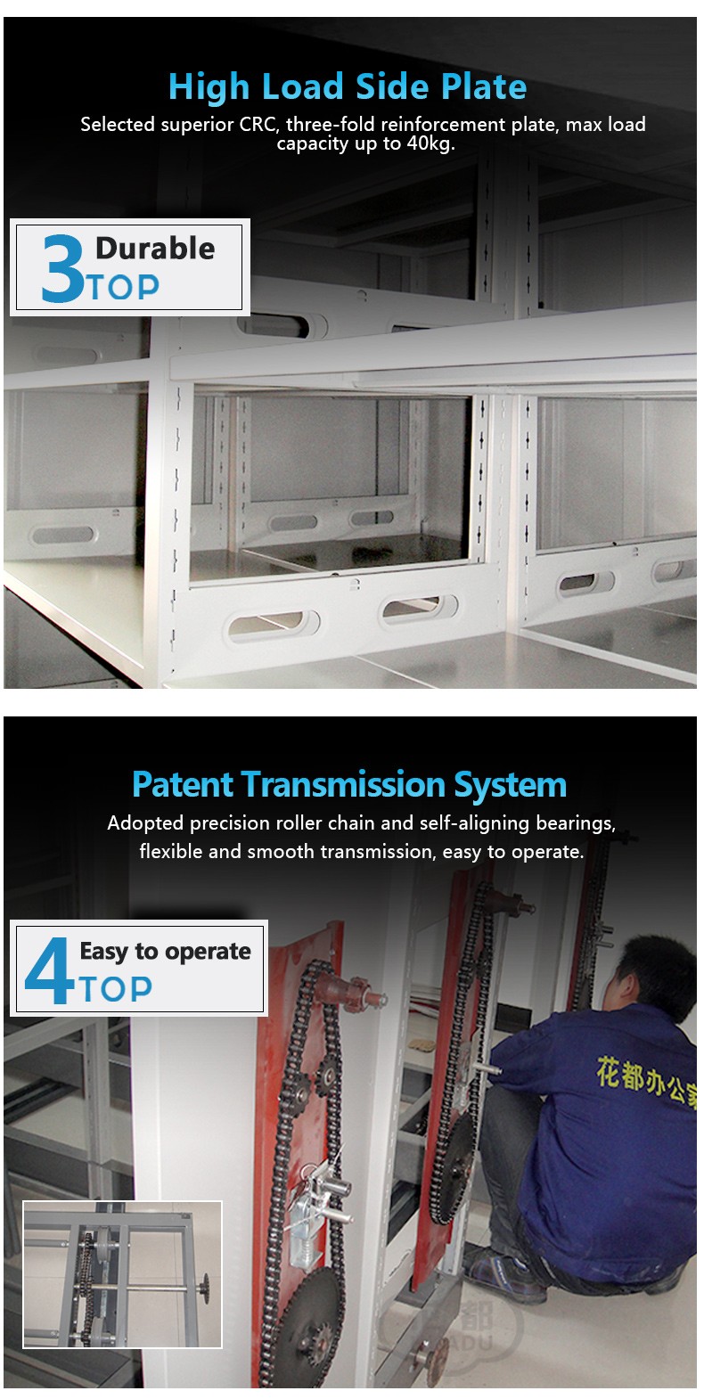 Storage Filing System Smart Movable Archive Galvanized Rack Mobile Compact Shelving Tracking System for Storage