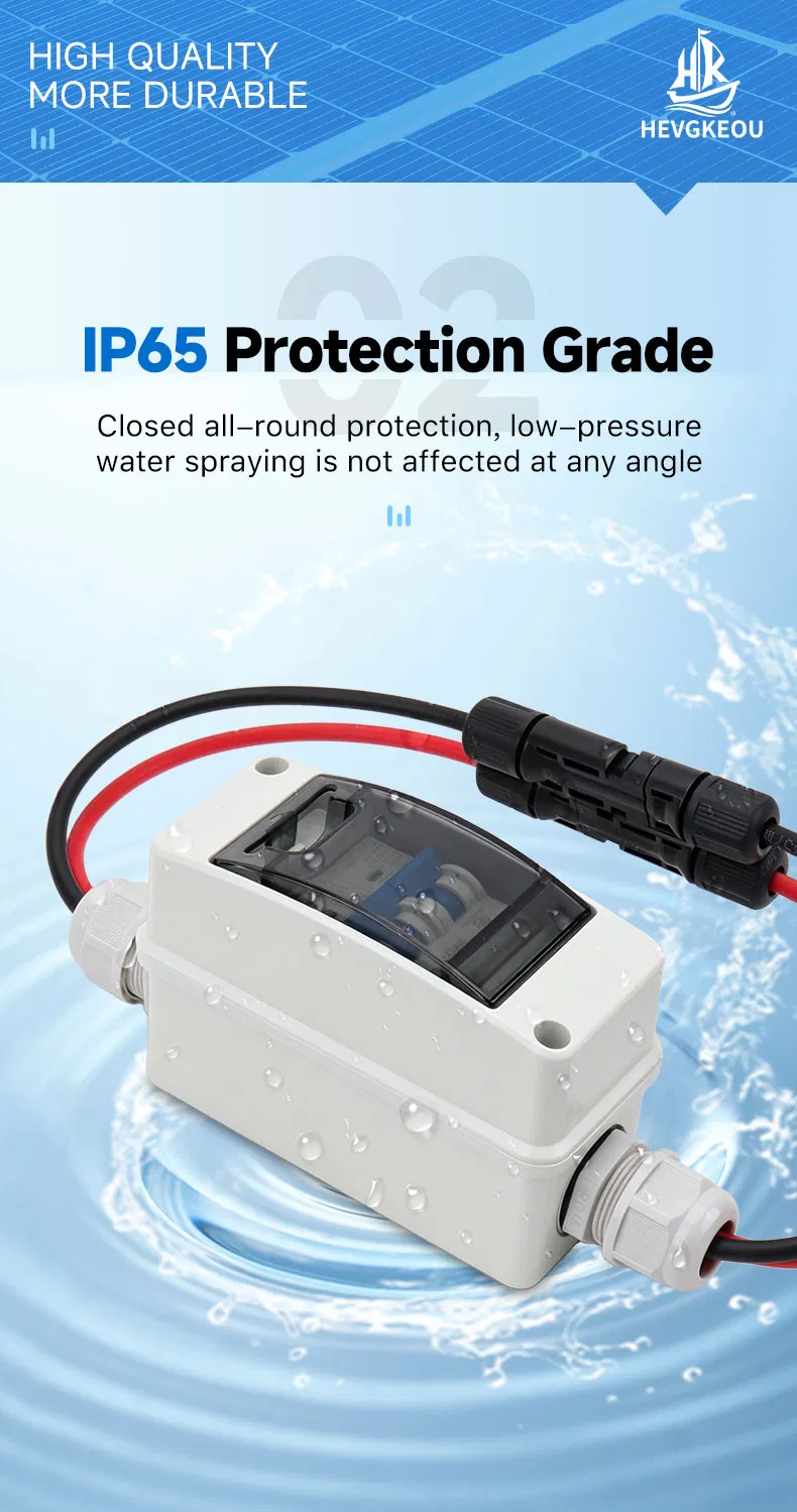 63A 600V DC Solar Disconnect Switch - IP65 Outdoor Isolator Box for PV System, Emergency Maintenance & Safety Shutdown