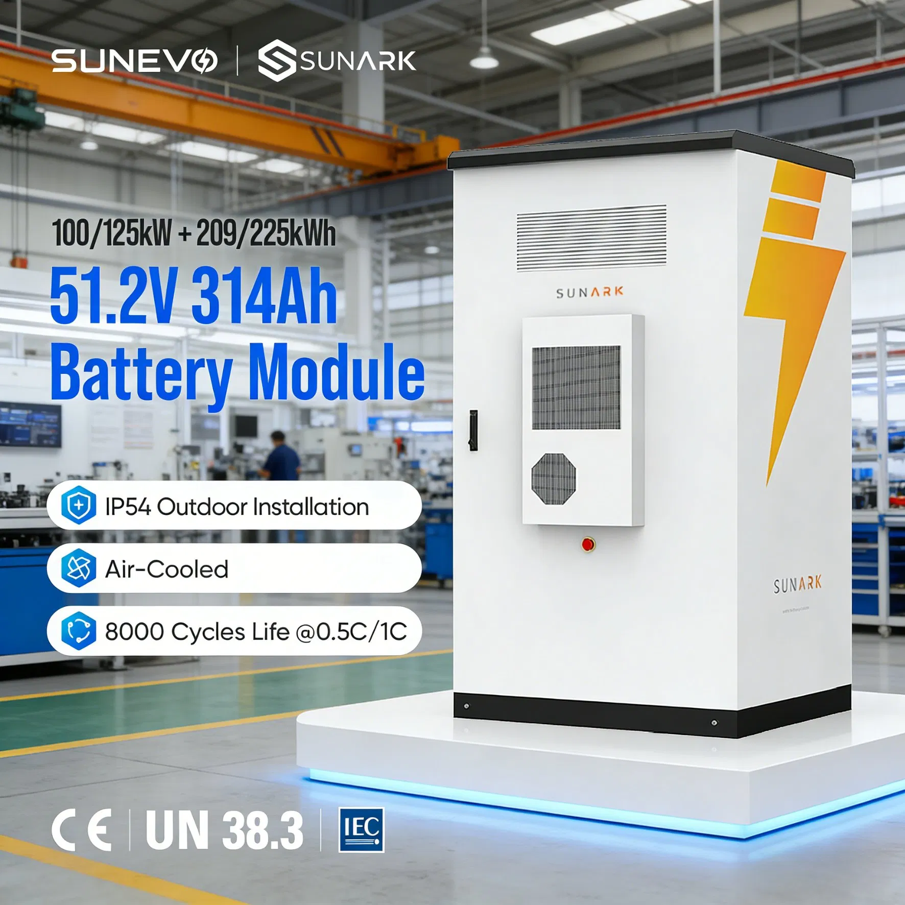 100kw 225kwh Bess Cabinet Outdoor Solar Energy System Storage for Commercial and Industrial