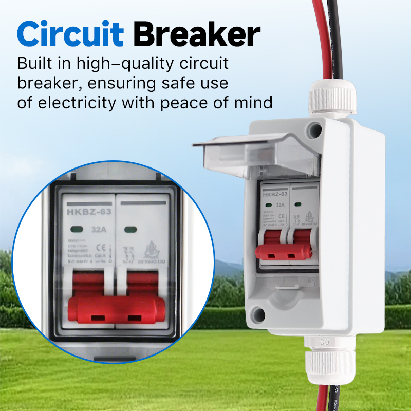 63A 500V DC Solar Disconnect Switch, IP65 Outdoor Circuit Breaker Box - PV Isolator for Photovoltaic System, Emergency Maintenance &amp; Safety Shutdown