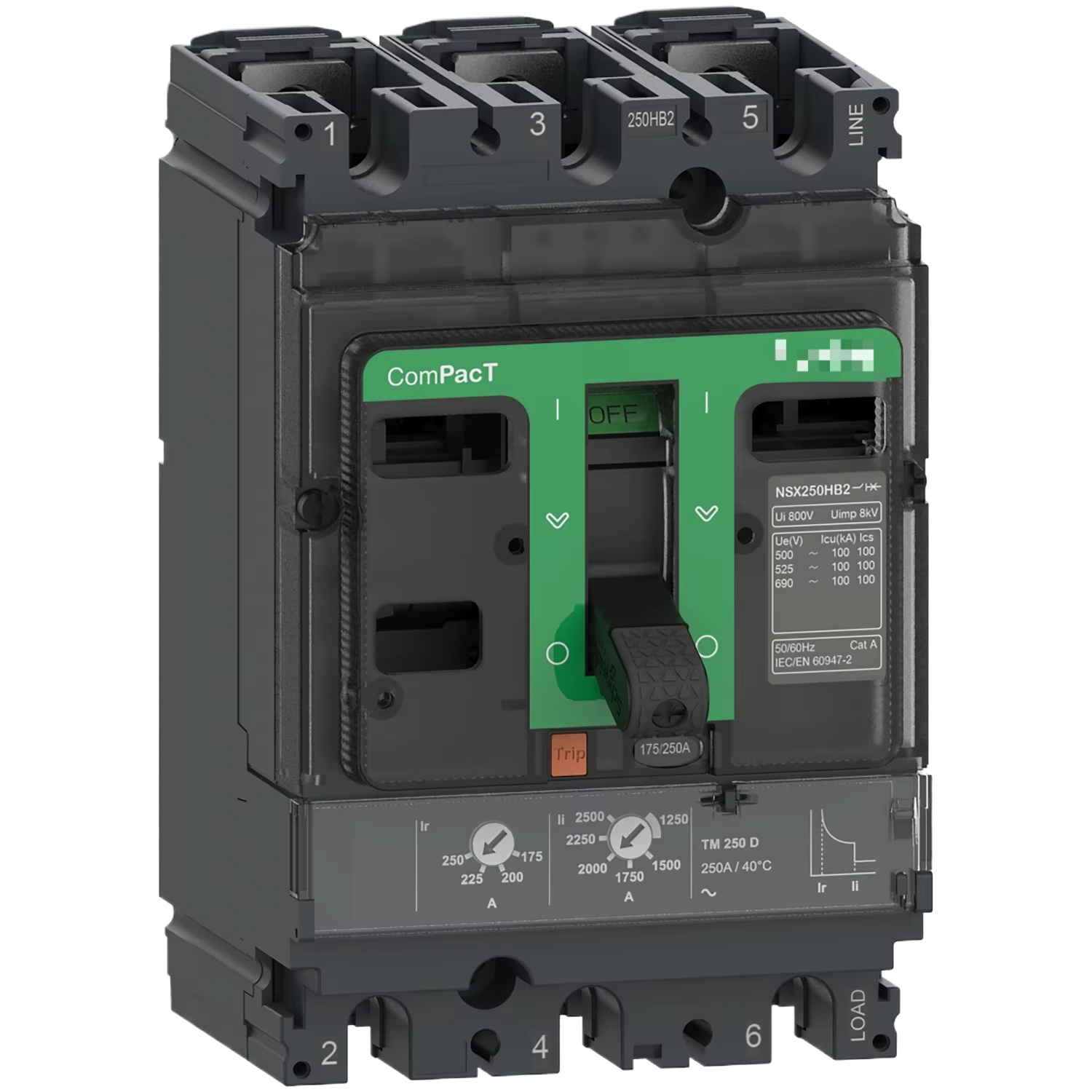 Schnei Electric NSXm F Compact Plastic Circuit Breaker (36 KA 415 VAC) 3P 3D 25 TMD Trip Unit Industrial &amp; Household Use