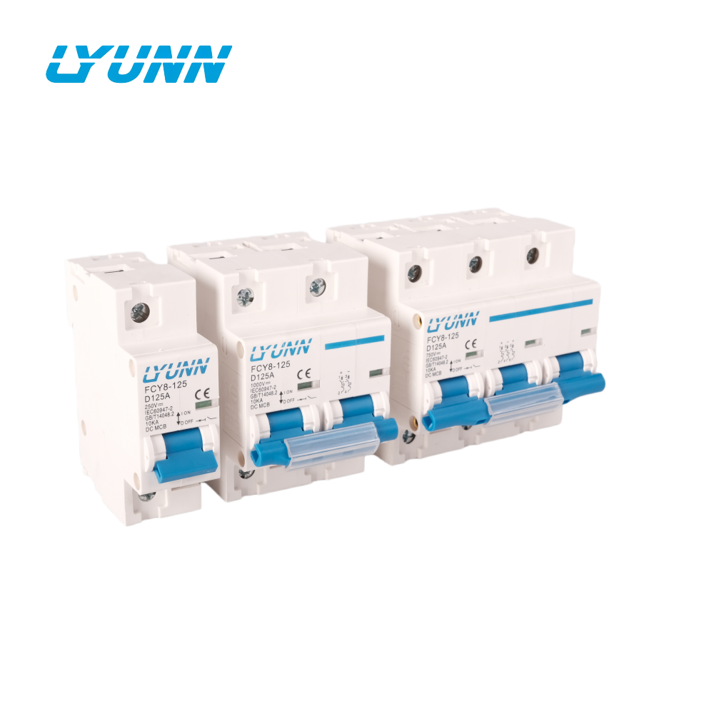 DC Circuit Breaker 2Pole 125A 250V 500V MCB With CE Certification Industrial Electronic Equipment Copper Plastic