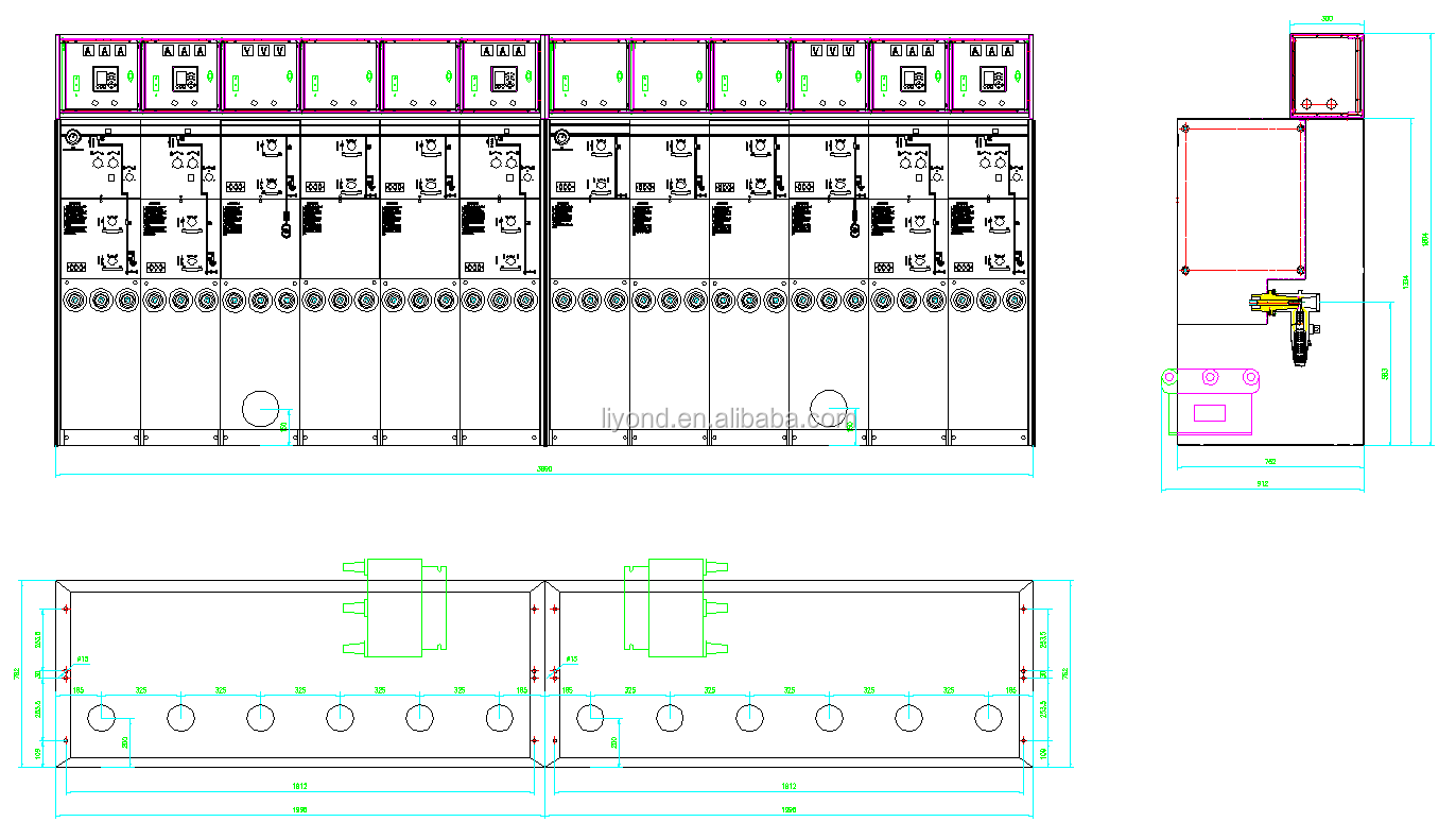 Technical Drawing of Switch Cabinet