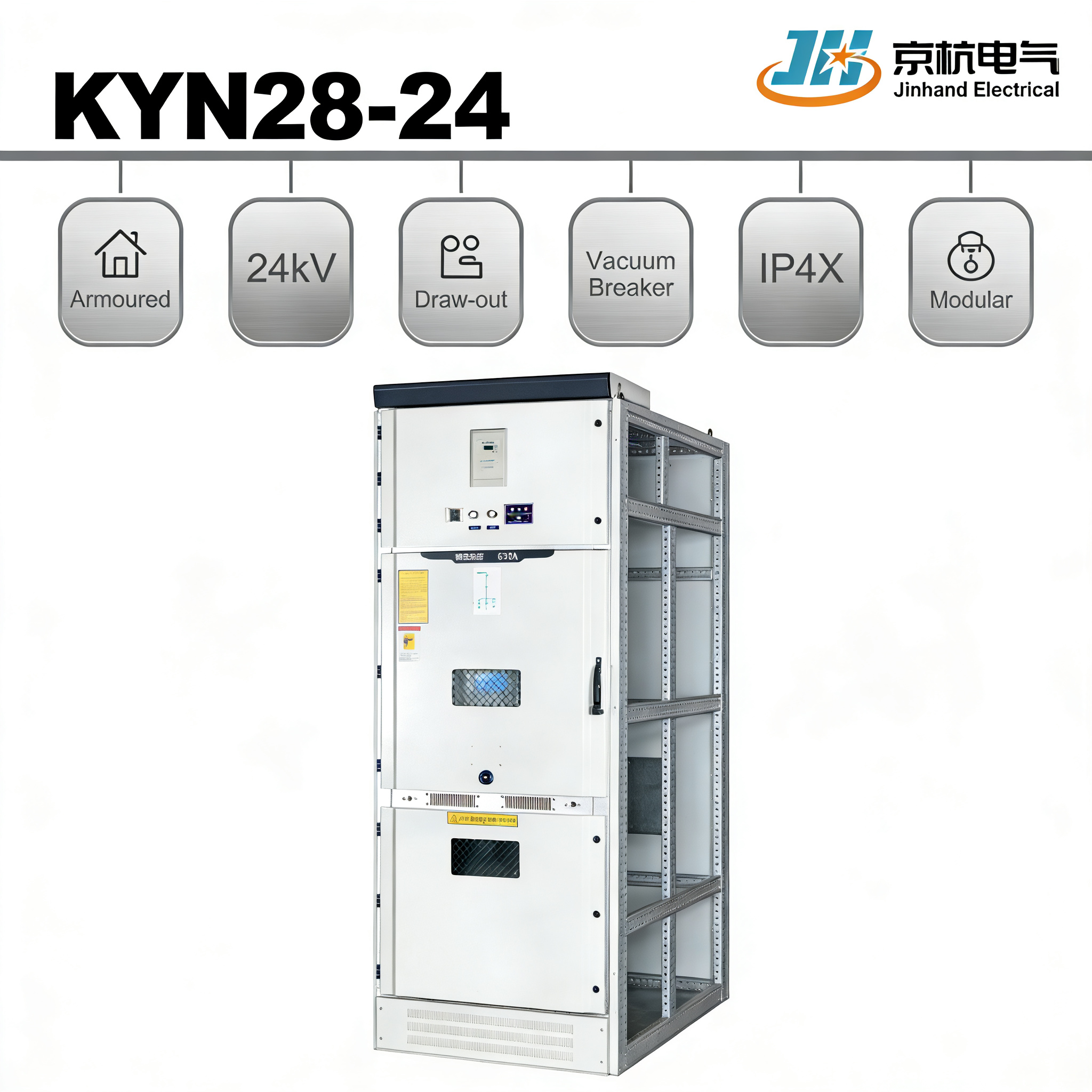 Three-Phase 24kV Air Insulated Switchgear AIS Metal-Clad Enclosed Cabinet Vacuum Circuit Breaker Industrial Power Distribution