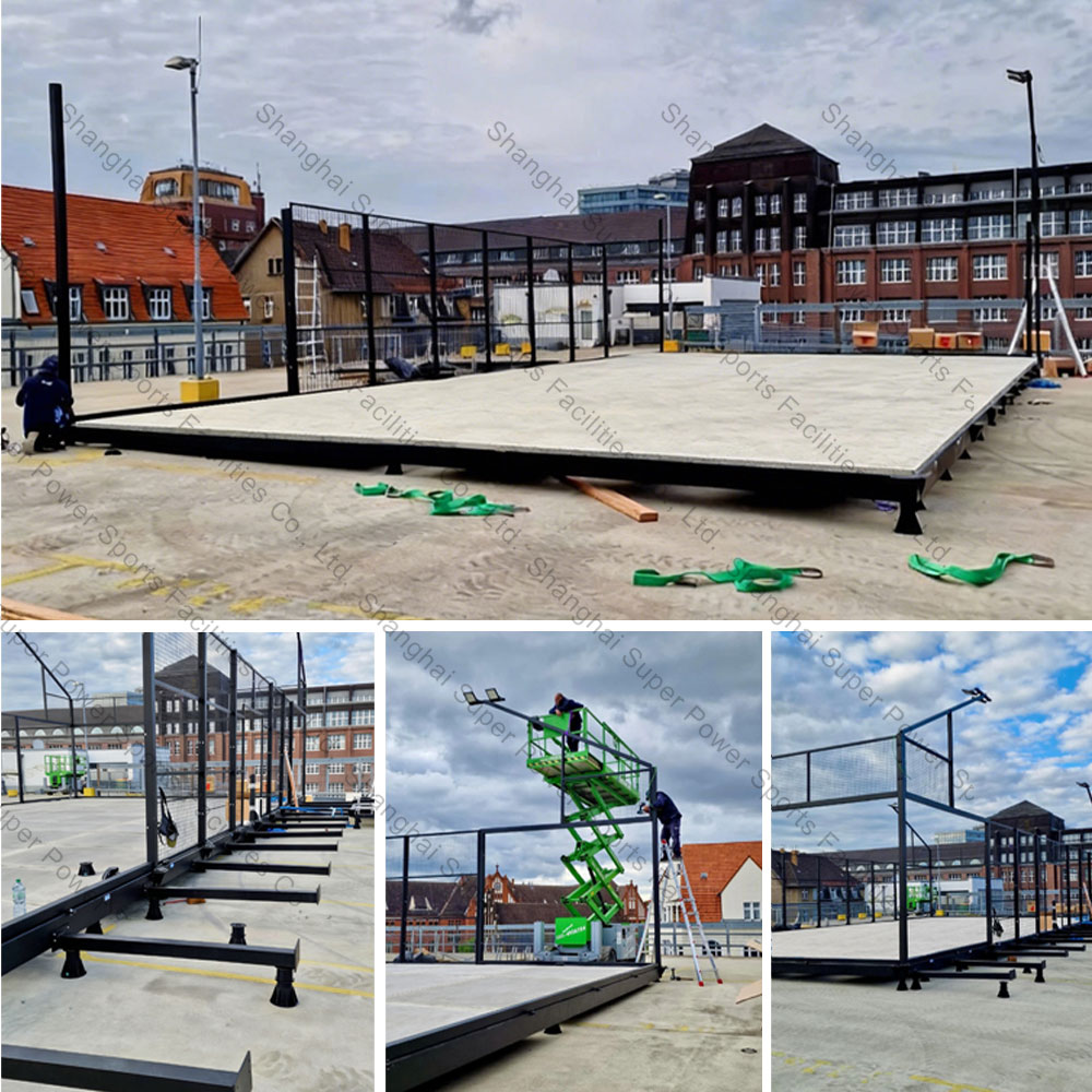 New Design No Permit Required Precast Concrete Foundation Mobile Padel Court Wpt