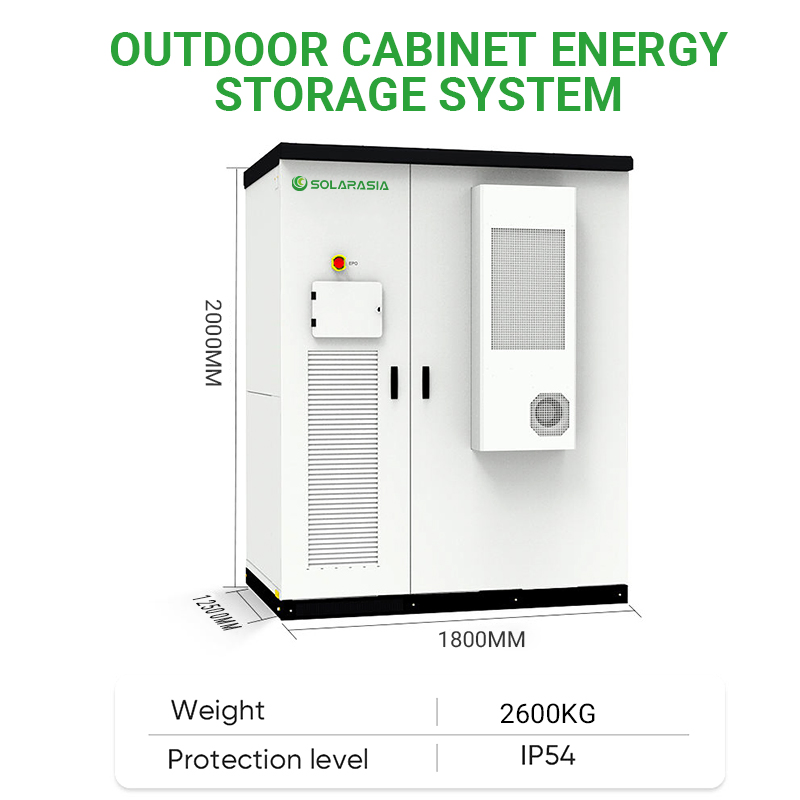 Solarasia 215kwh Outdoor Energy Storage System Containerized Bess for Commercial Industrial and Utility Scale Solar to Stabilize Power Grid