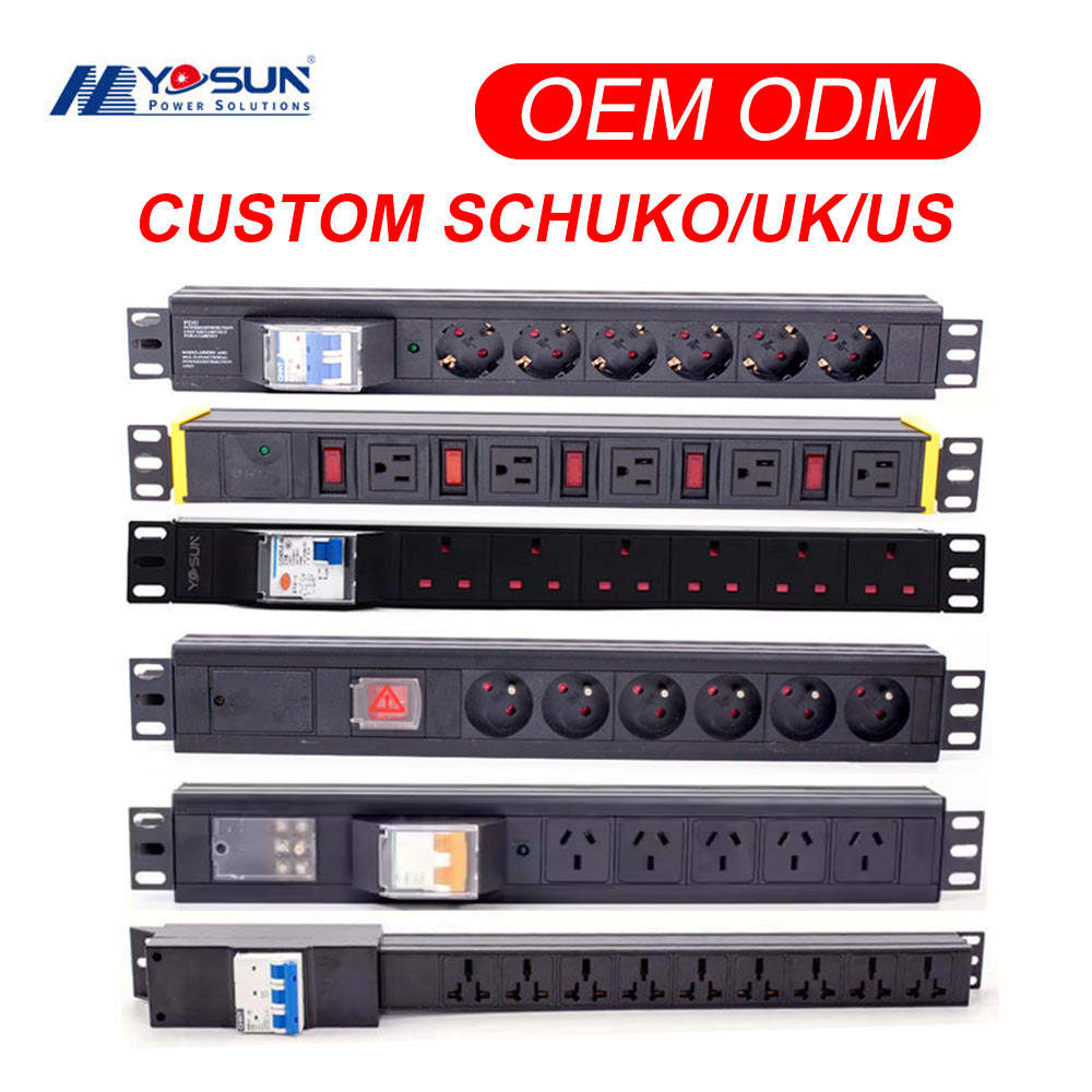 Industrial Custom 1U 19 Inch PDU Power Distribution Unit Circuit Breaker For Data Center Server Rack