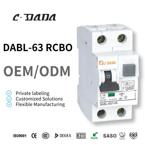 DABL-63 Residual Current Operated Circuit Breakers With Overcurrent Protection 1P+N 240V RCBO Electronic Type