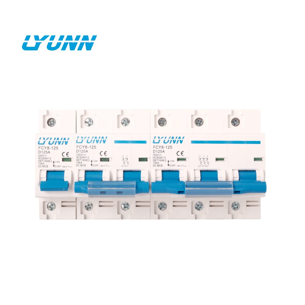 DC Circuit Breaker 2Pole 125A 250V 500V MCB With CE Certification Industrial Electronic Equipment Copper Plastic