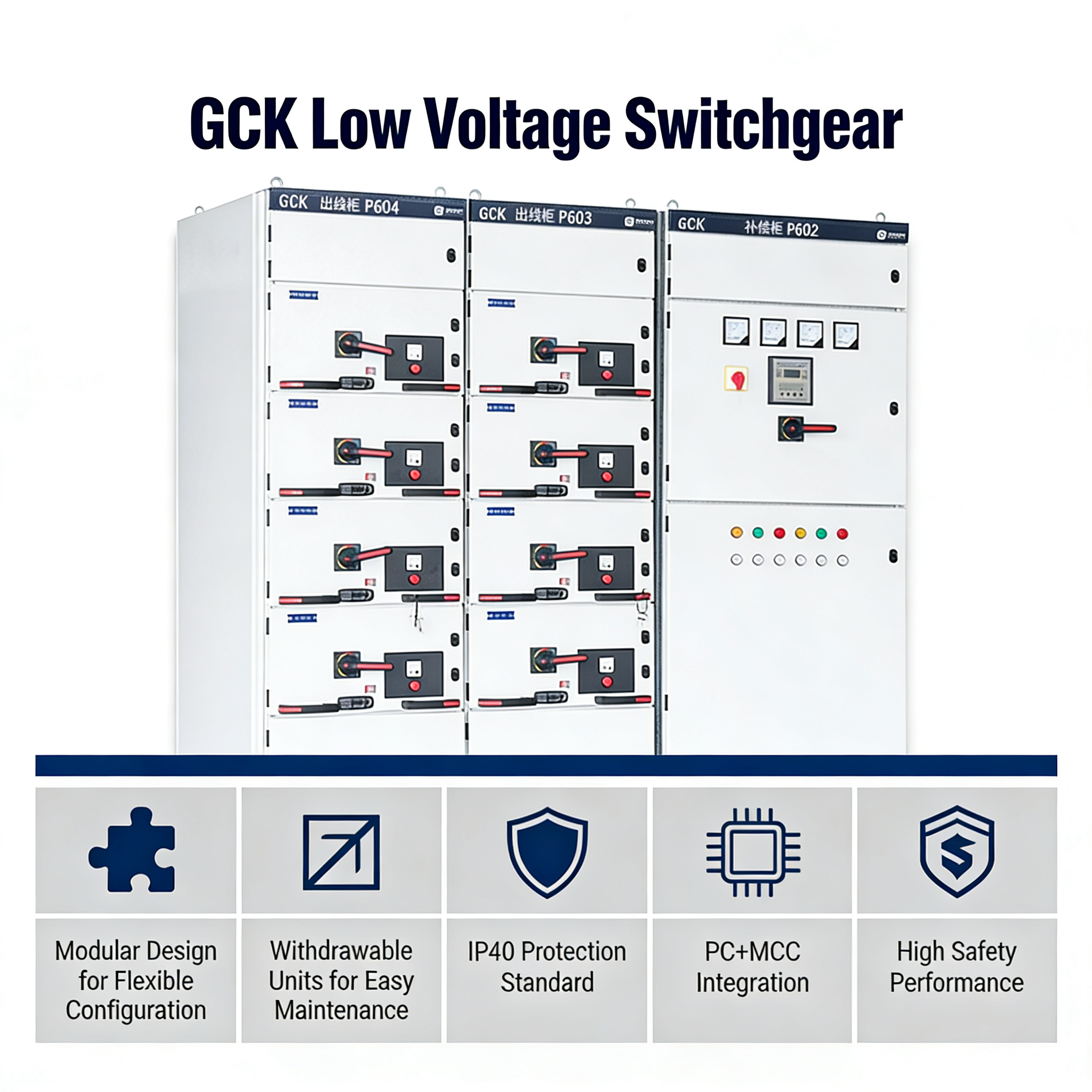 Low-Voltage Industrial Withdrawable GGD/GCS/GCK/MNS 400V Medium Voltage Switchgear for Power Transmission Electrical Supplies
