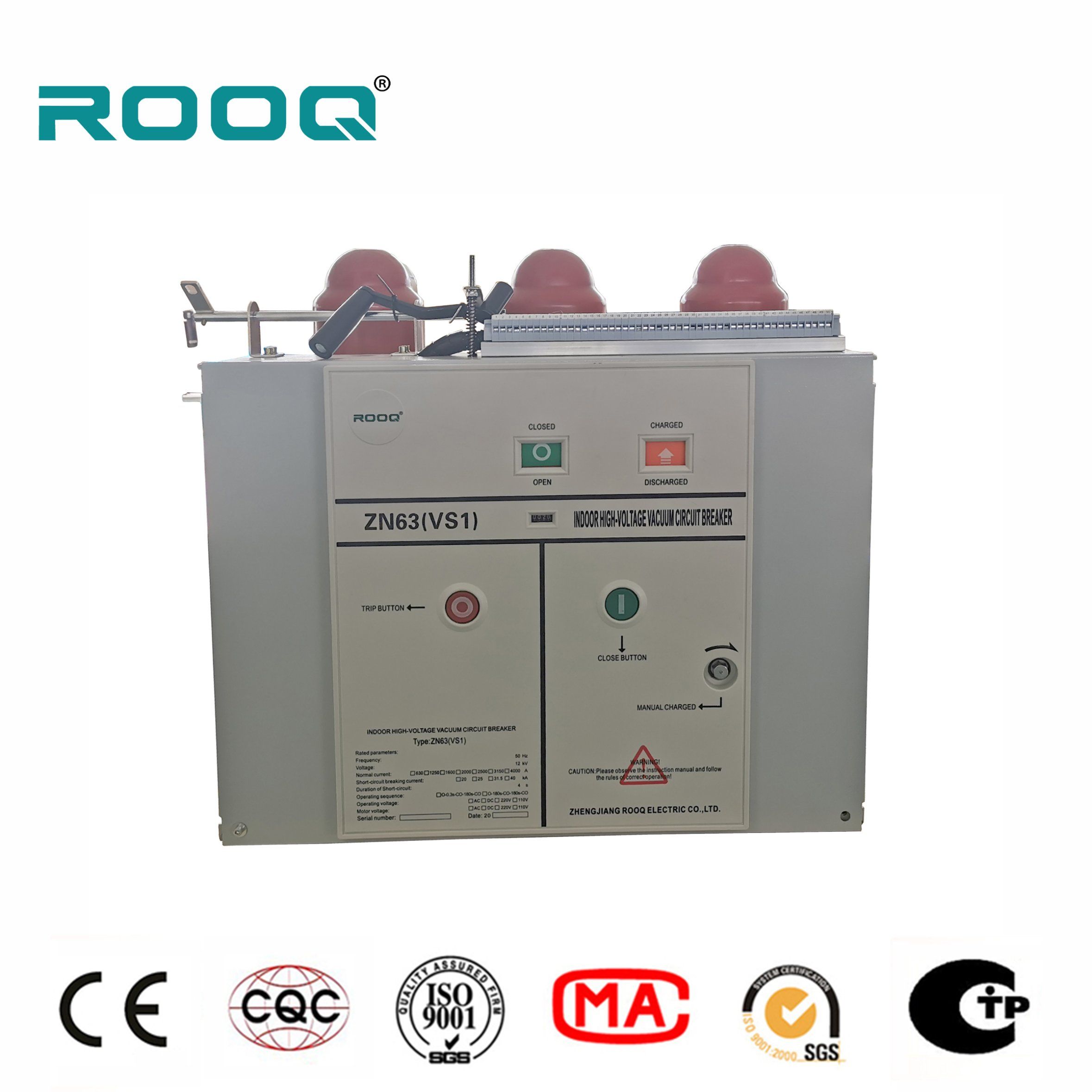 12kv Indoor High Voltage Vacuum Circuit Breaker Draw-out Fixed Type VCB 1250-2500A