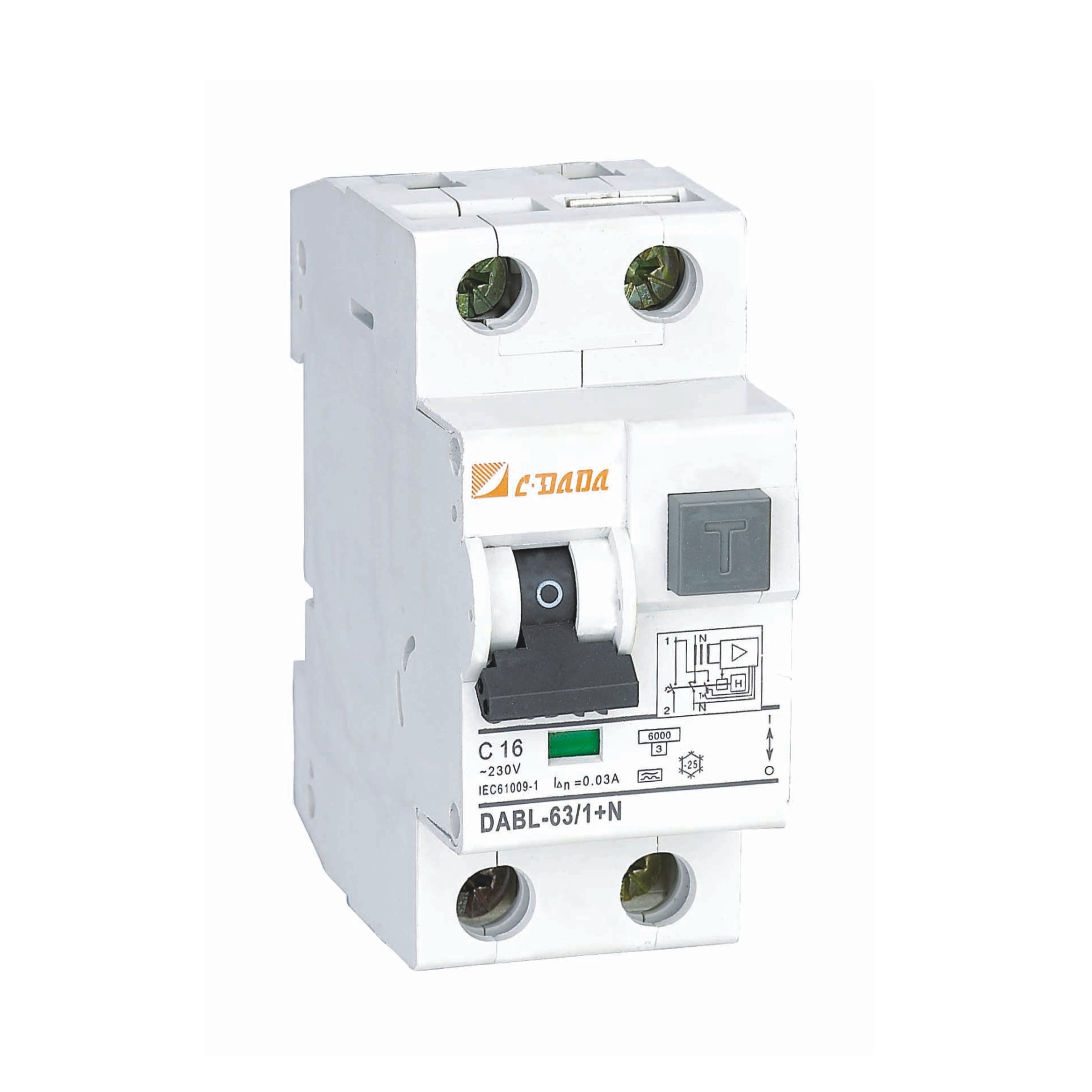 DABL-63 Residual Current Operated Circuit Breakers With Overcurrent Protection 1P+N 240V RCBO Electronic Type