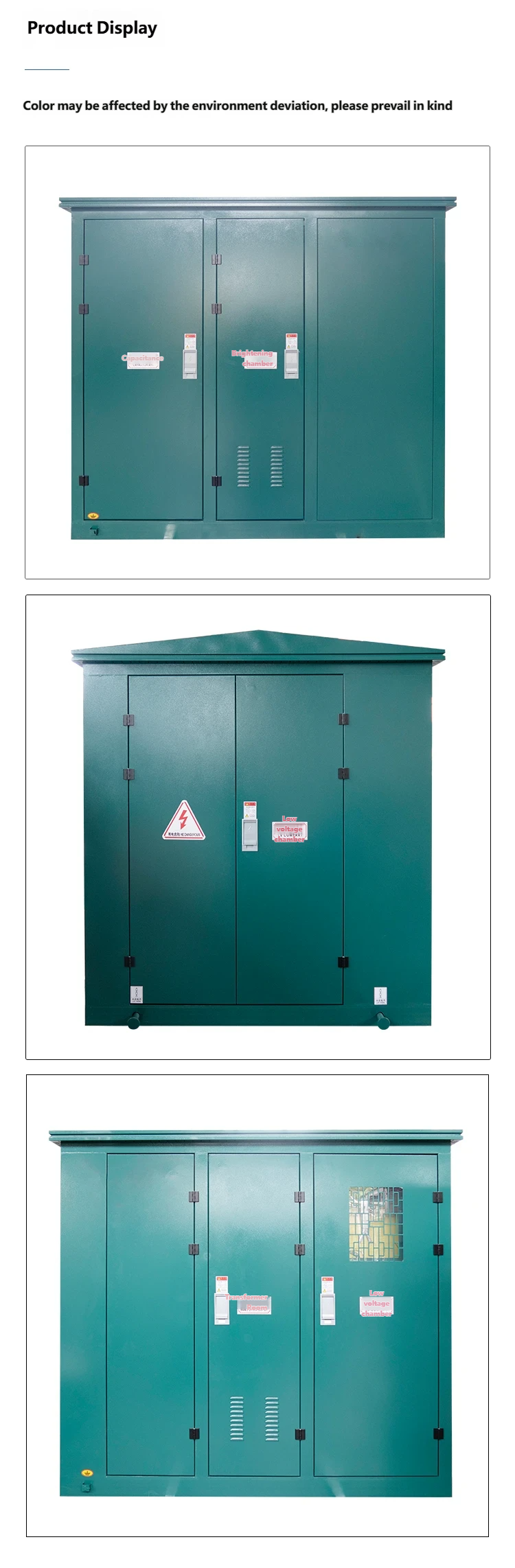 Mobile Outdoor Prefabricated Transformer Substation 12kV 50/60Hz Aluminium Zinc Coated Compact Containerized Box Substation