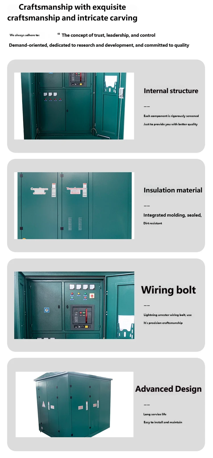 Mobile Outdoor Prefabricated Transformer Substation 12kV 50/60Hz Aluminium Zinc Coated Compact Containerized Box Substation