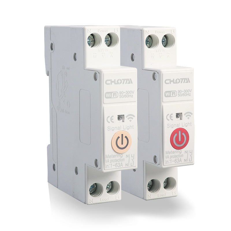 63A WiFi Smart C Type MCB 1P+N DIN Rail Remote Control Circuit Breaker Copper PA66 6kA Breaking Capacity CE Certified IP20