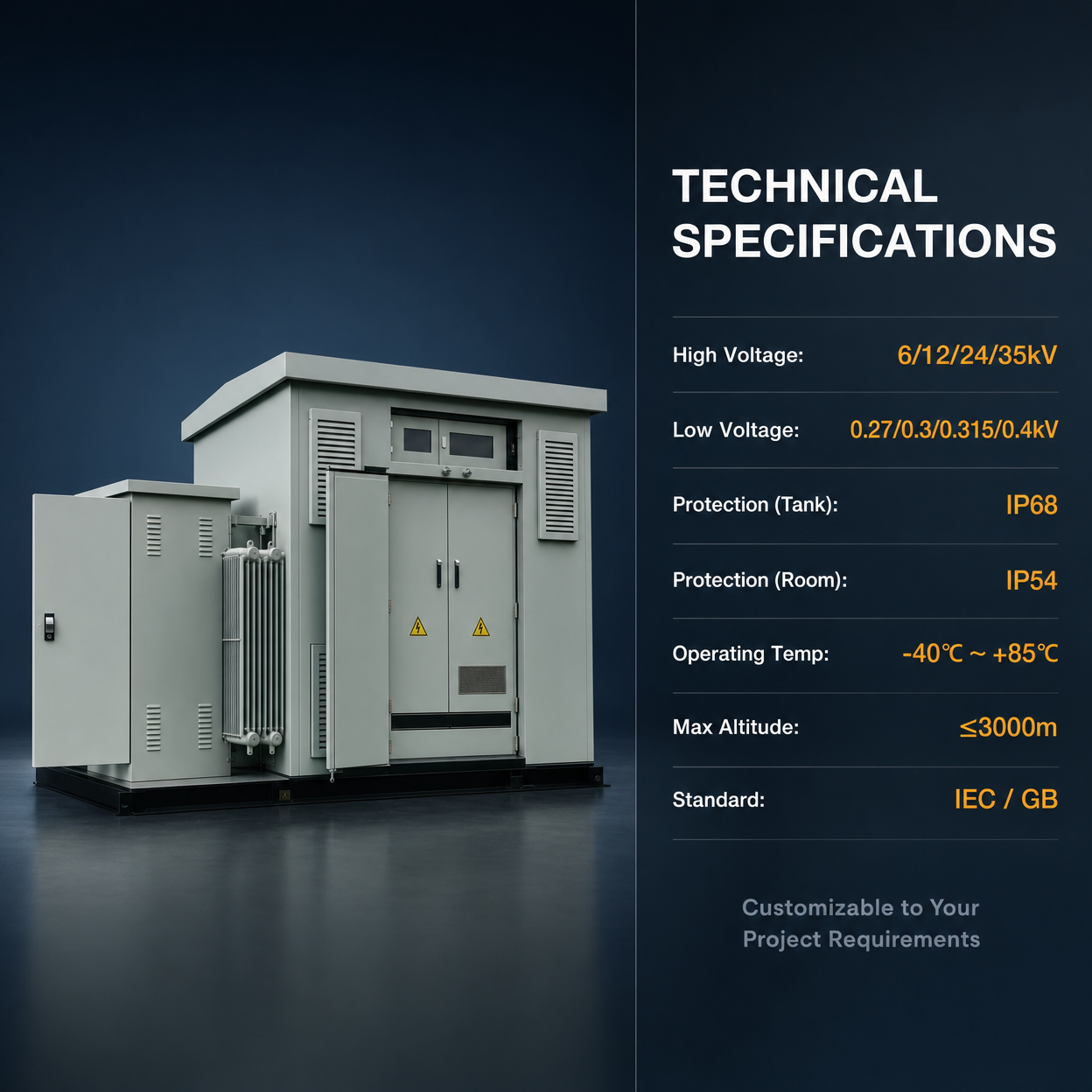 Photovoltaic Compact Substation Solar Step-up Transformer 35kV for Solar Farm Wind Power Plant Manufacturer