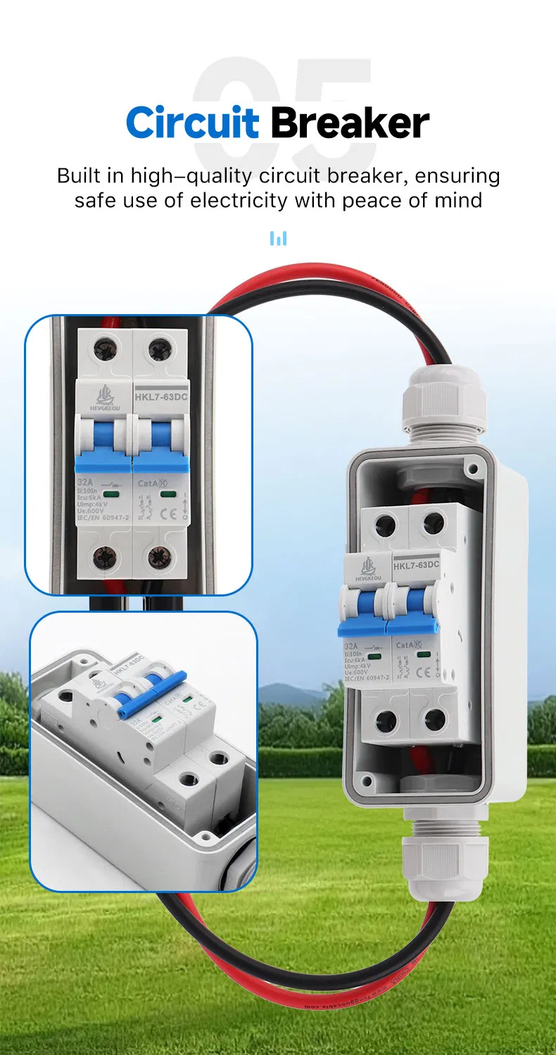 63A 600V DC Solar Disconnect Switch - IP65 Outdoor Isolator Box for PV System, Emergency Maintenance & Safety Shutdown