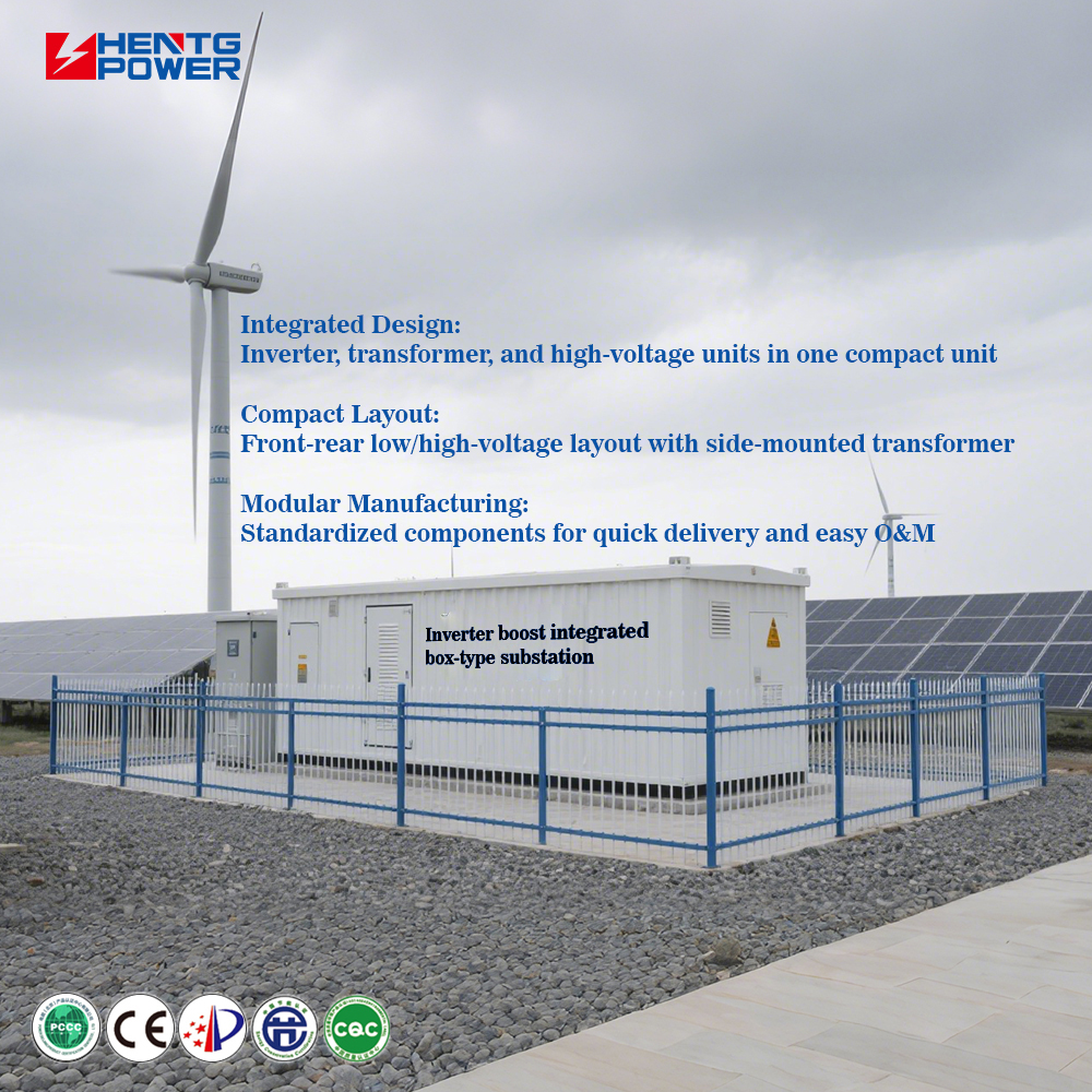 HENTG POWER Renewable Energy Inverter Boost Transformer Substation For Solar And Wind Farms