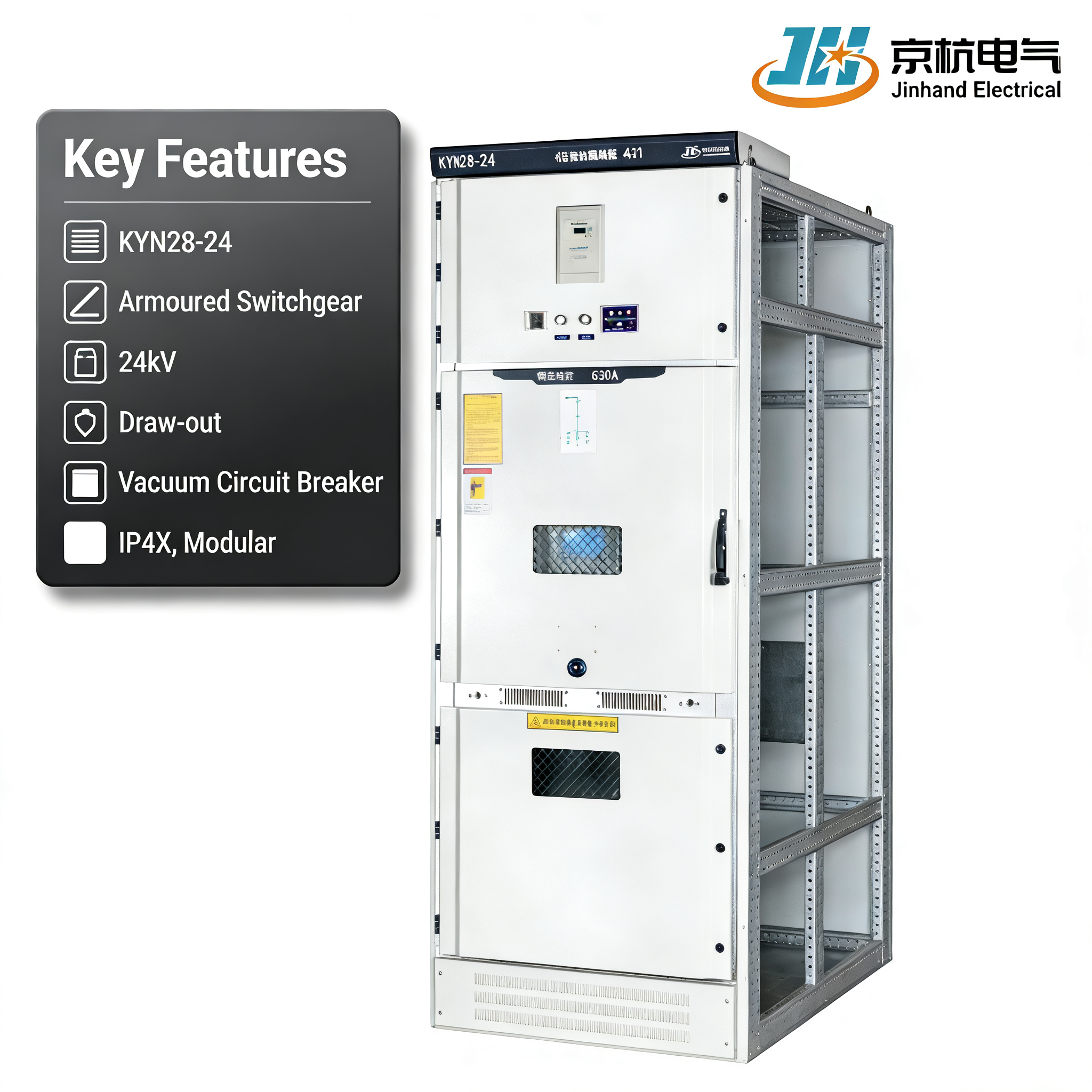 Three-Phase 24kV Air Insulated Switchgear AIS Metal-Clad Enclosed Cabinet Vacuum Circuit Breaker Industrial Power Distribution