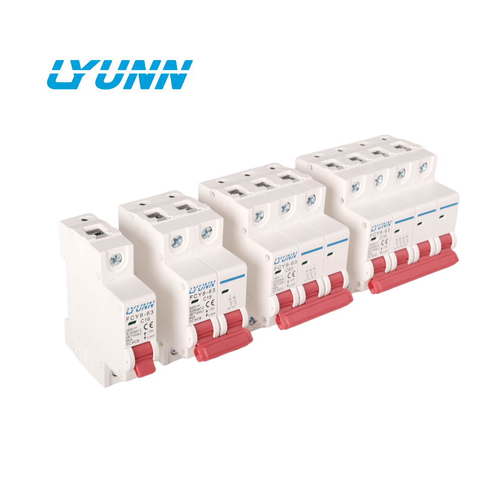 TUV IEC CE XL7 6KA 250V 500V 600V 800V 1000V 1P 2P 3P 4P 10A 16A 20A 25A 32A 40A 50A 63A Solar PV DC MCB Mini Circuit Breaker