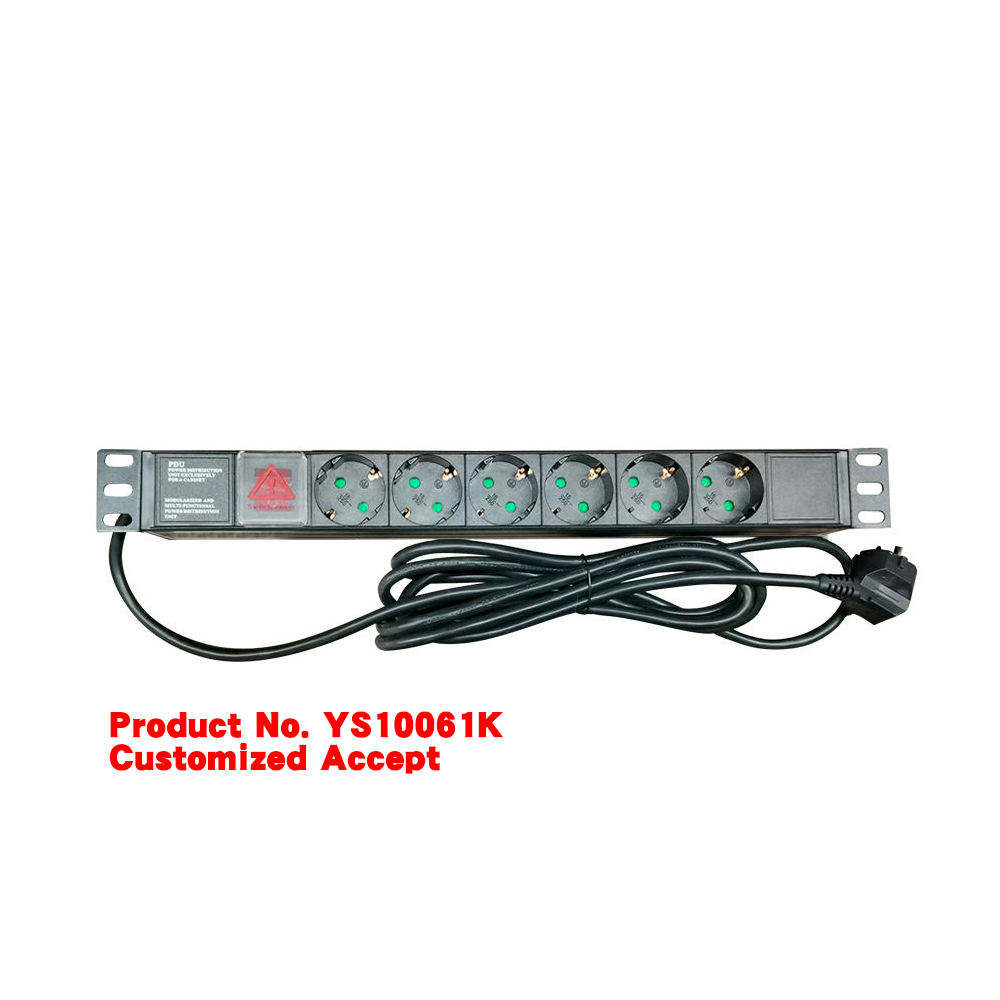 Industrial Custom 1U 19 Inch PDU Power Distribution Unit Circuit Breaker For Data Center Server Rack