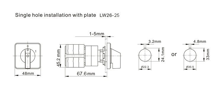 LW26-25 Manual Low Voltage Switchgear 0-1 3P CE Certified Emergency-Off Switch Product Category Switches