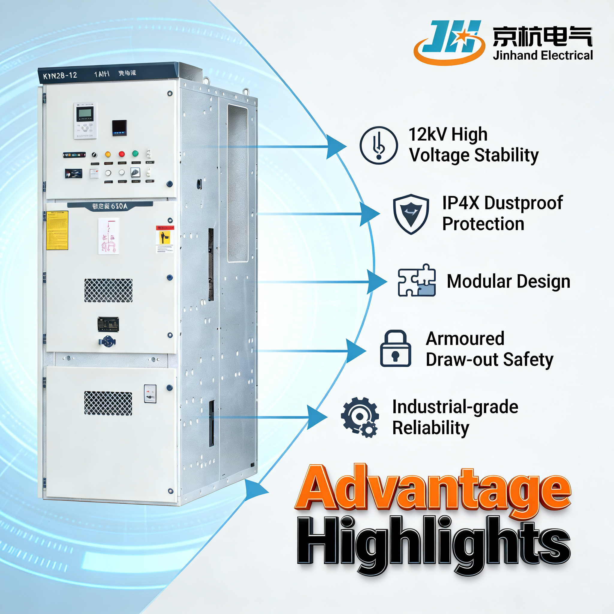 Air Insulated Switchgear AIS 12kV Drawout Type Medium Voltage Switchgear Cabinet for Substation and Industrial