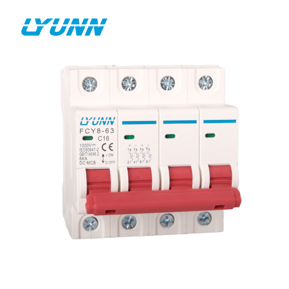 TUV IEC CE XL7 6KA 250V 500V 600V 800V 1000V 1P 2P 3P 4P 10A 16A 20A 25A 32A 40A 50A 63A Solar PV DC MCB Mini Circuit Breaker