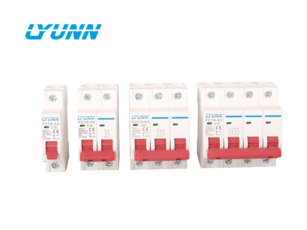 TUV IEC CE XL7 6KA 250V 500V 600V 800V 1000V 1P 2P 3P 4P 10A 16A 20A 25A 32A 40A 50A 63A Solar PV DC MCB Mini Circuit Breaker
