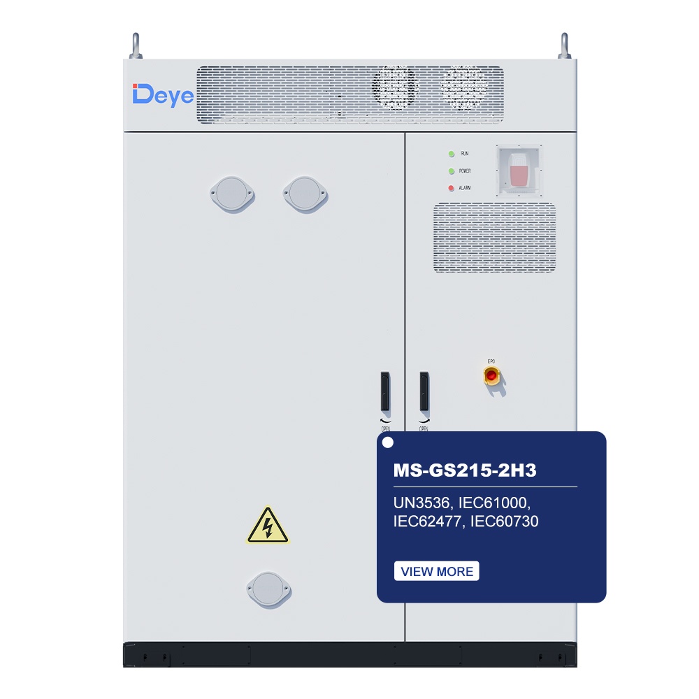 Deye MS-G215-2H3 C&amp;I ESS Solution Outdoor Commercial Industrial Energy Storage System 215kwh Lifepo4 Lithium Battery Cabinet