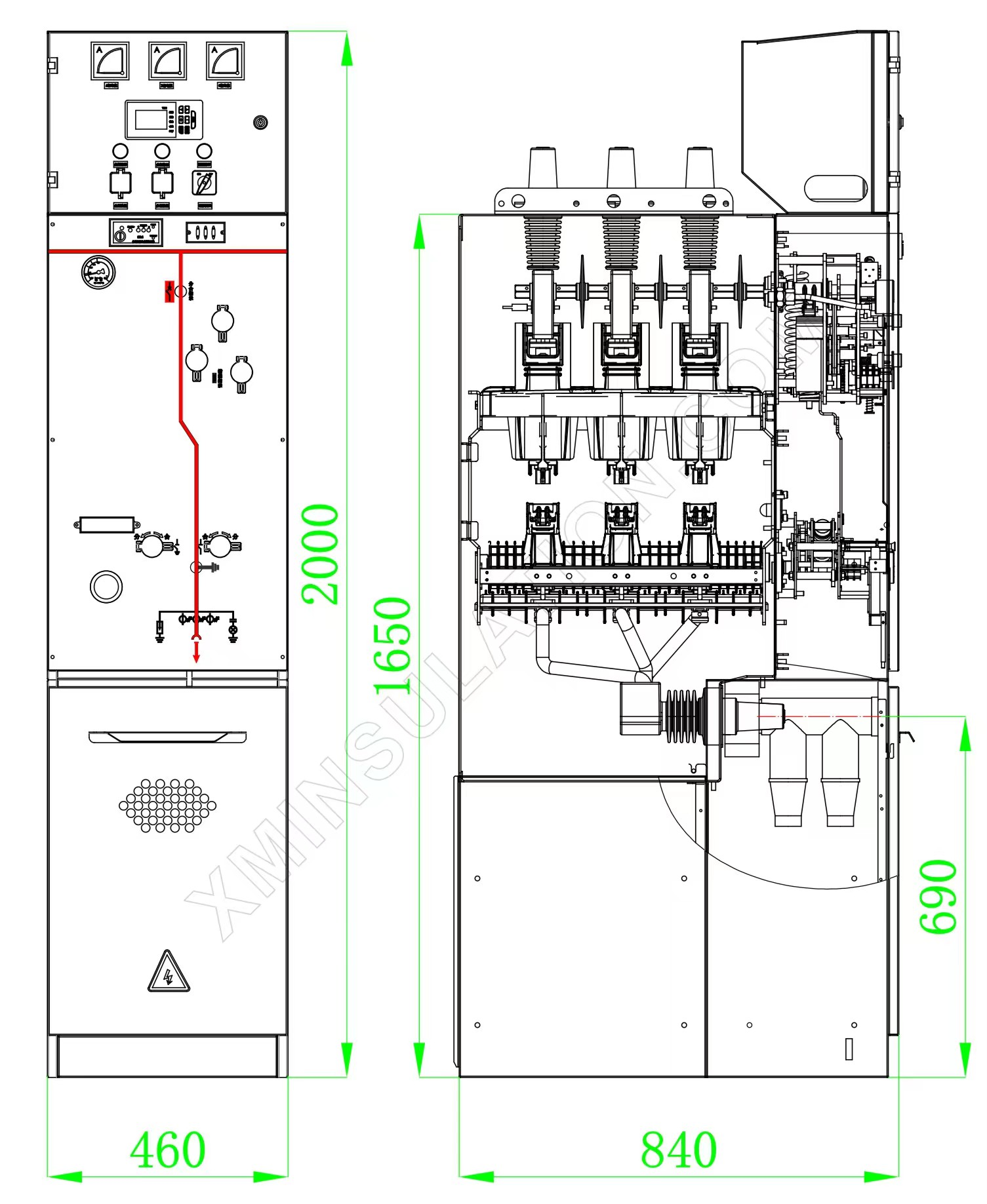 24kV Dry Air Insulated Ring Main Unit SF6-Free AIS RMU Ring Main Unit Accessory Custom MV air Insulated Switchgear