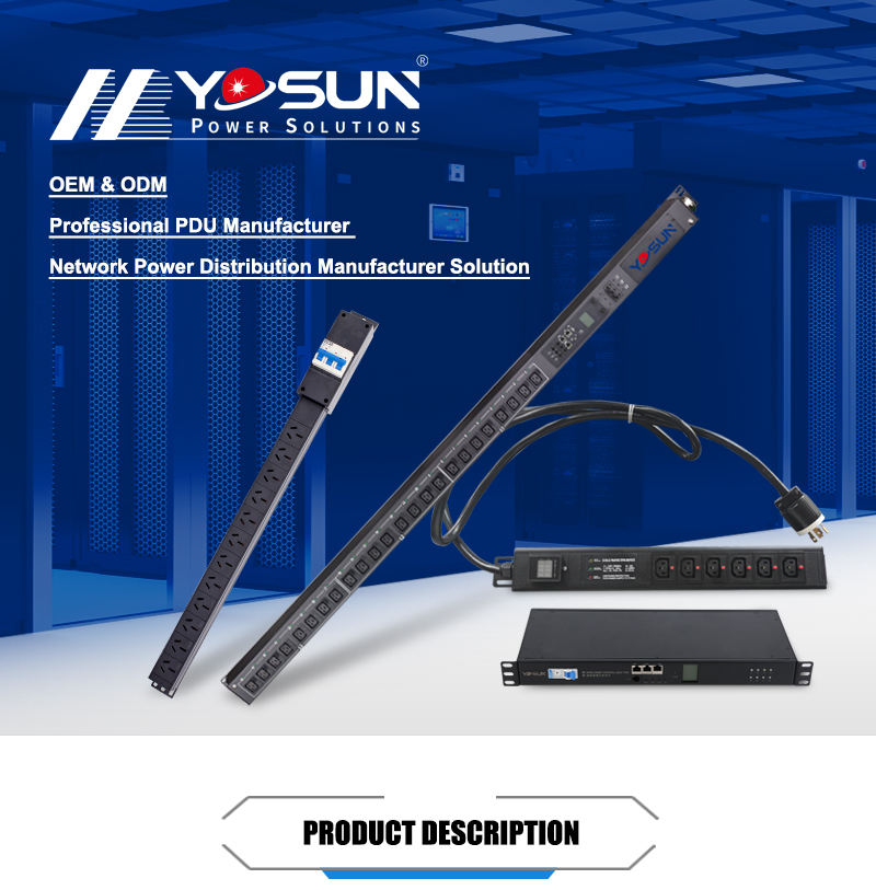 SNMP Remote Managed Intelligent PDU UL Certified Rack Mount Power Distribution Unit With C13 Outlets For Data Center