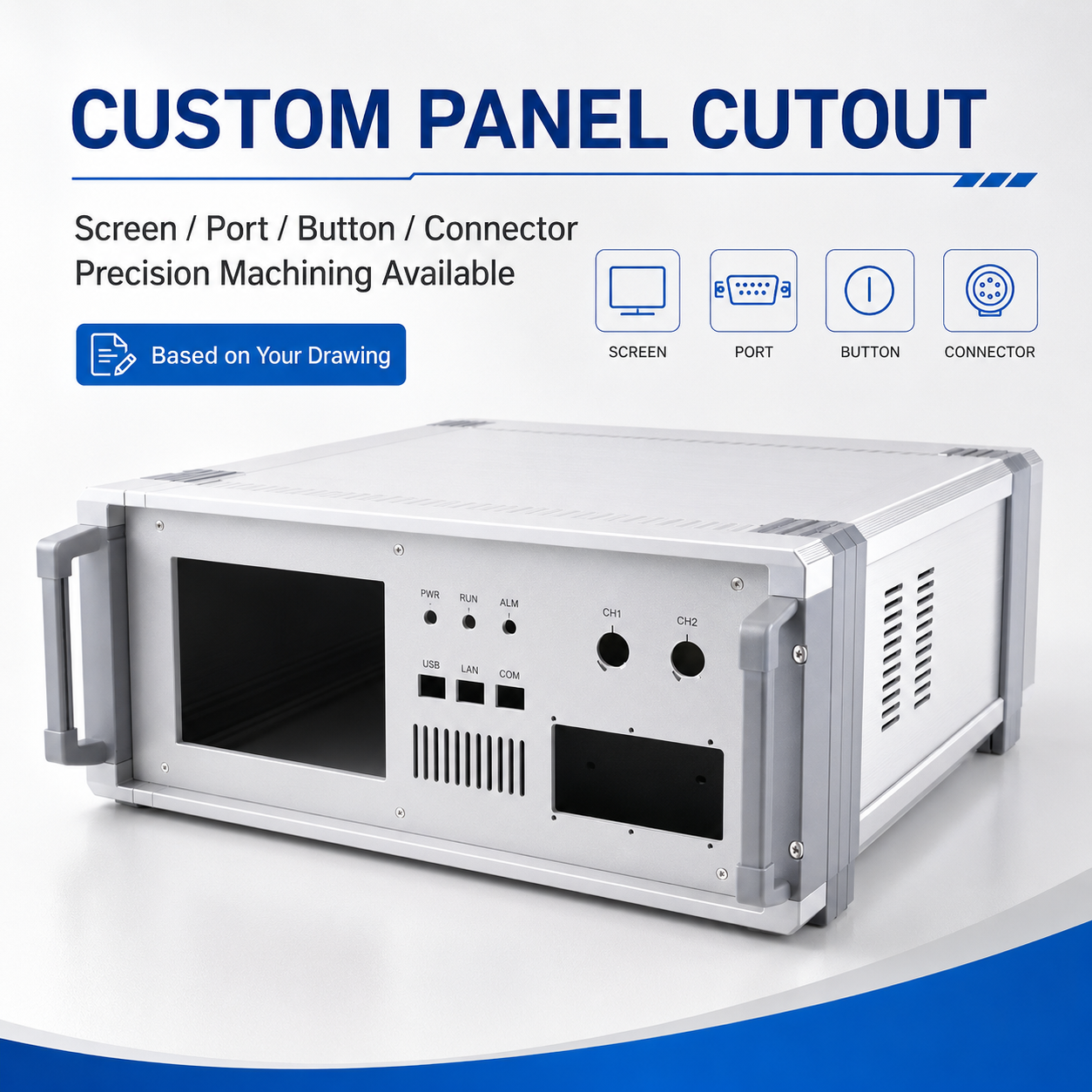 Electronics Equipment Metal Cabinet Housing Custom Sheet Metal Fabrication Medical Test Chassis Instrument Enclosure Case