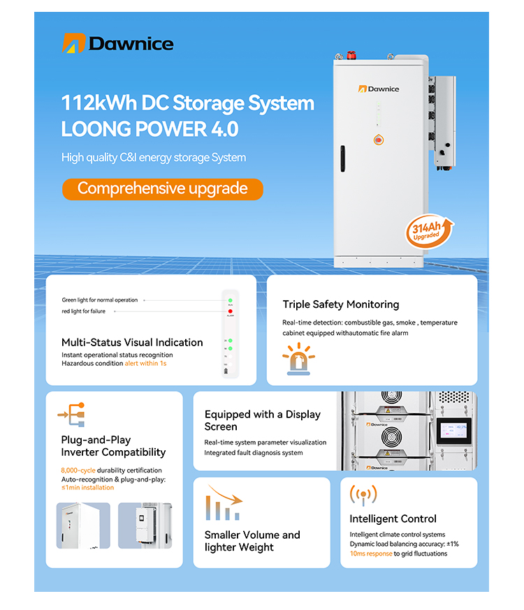 Dawnice 50kw Industrial Battery Storage 100kWh 112kWh Solar Energy System Cabinet With Bess HV Lithium Ion Battery Kit for C&amp;I