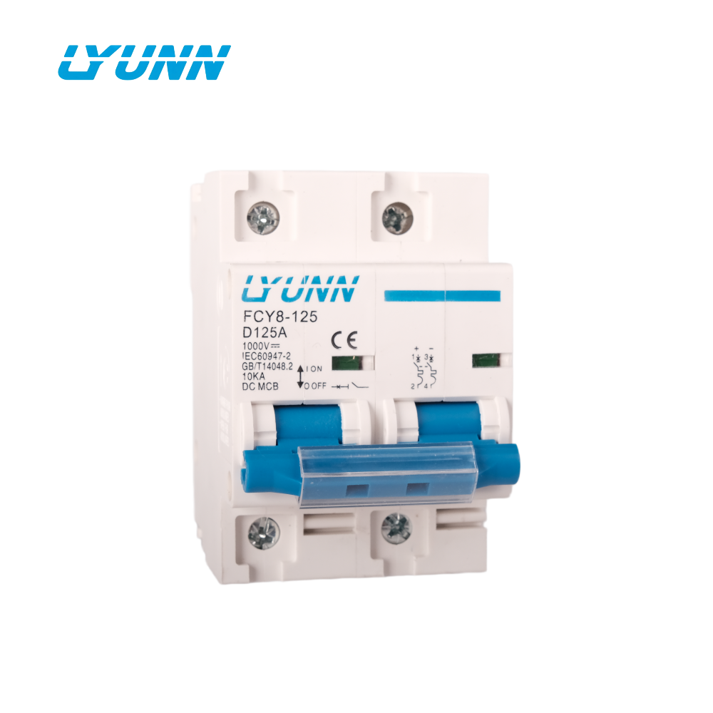 DC Circuit Breaker 2Pole 125A 250V 500V MCB With CE Certification Industrial Electronic Equipment Copper Plastic
