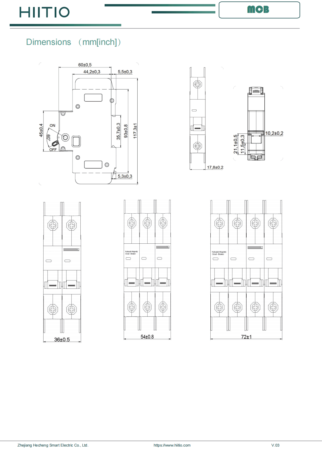 UL489 Listed Din Rail Circuit Breakers MCB Miniature Circuit Breakers DC/AC Air Circuit Breakers