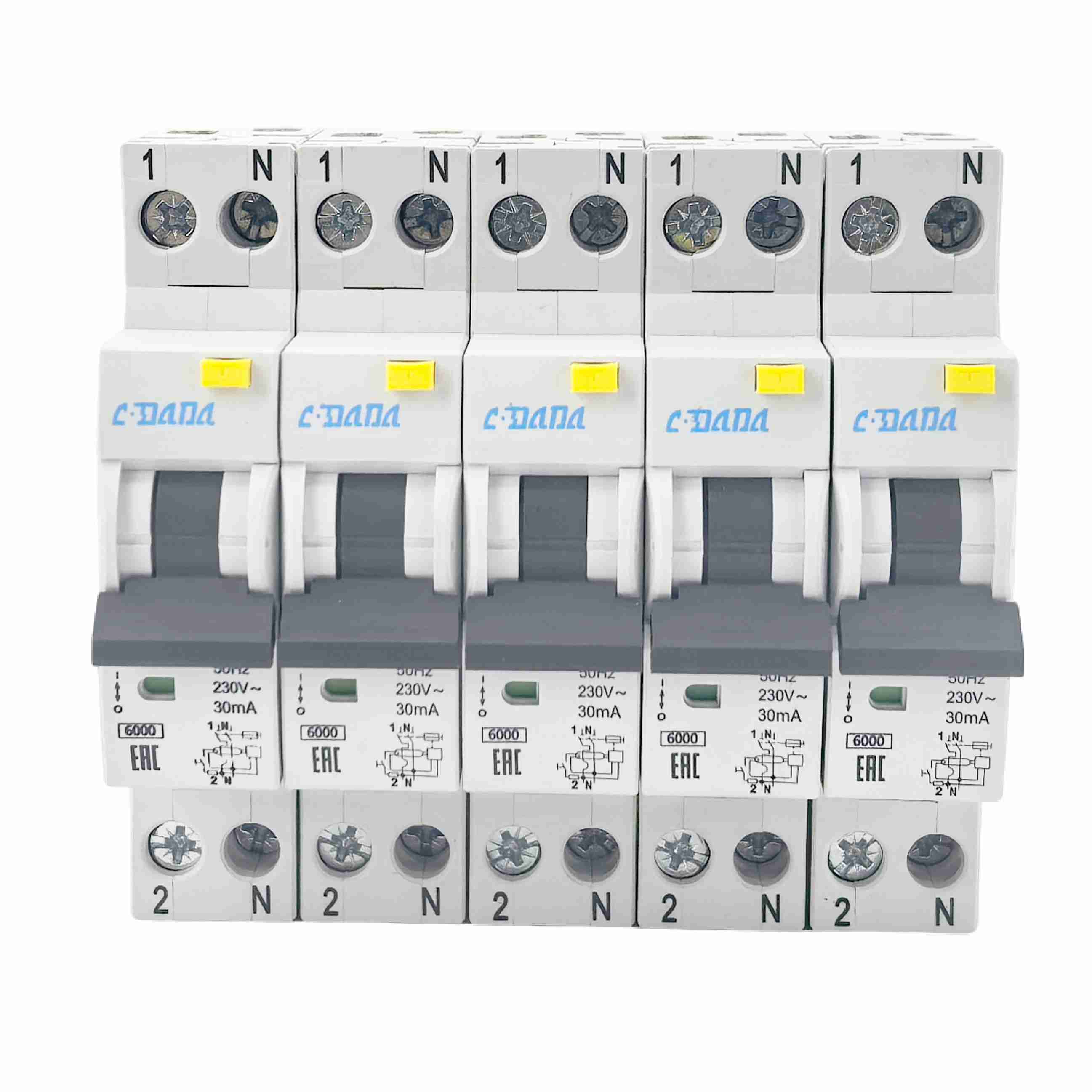 18MM DPN RCBO 32A 1P+N 6KA Residual Current Circuit Breaker With Over Current And Leakage Protection For Industrial