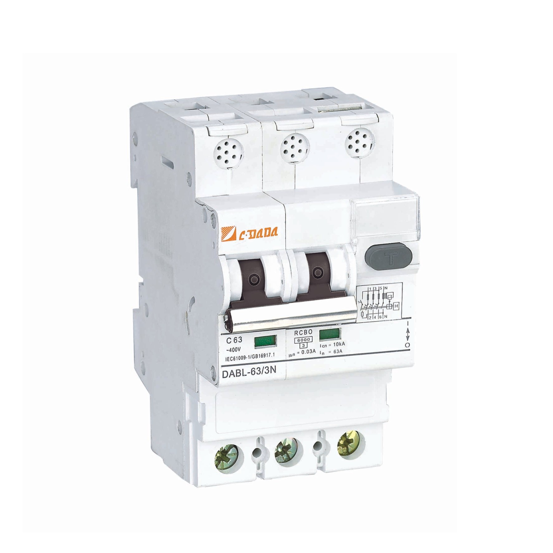 DABL-63 Residual Current Operated Circuit Breakers With Overcurrent Protection 1P+N 240V RCBO Electronic Type