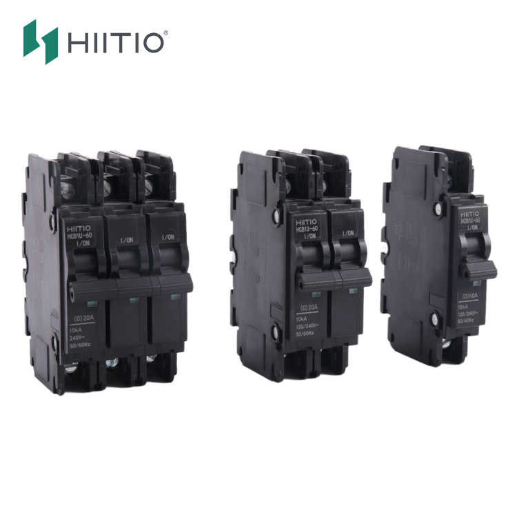 HIITIO UL489 Listed Din Rail Circuit Breakers MCB Miniature Circuit Breakers DC/AC Air Circuit Breakers